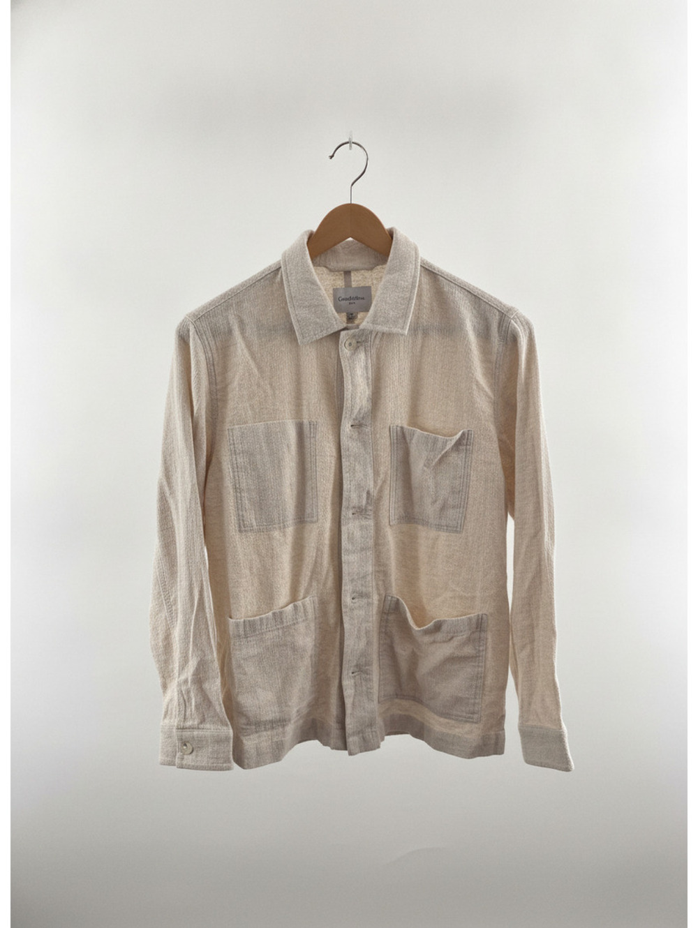 Goodfellow Natural Linen Button-Up Shirt Jacket